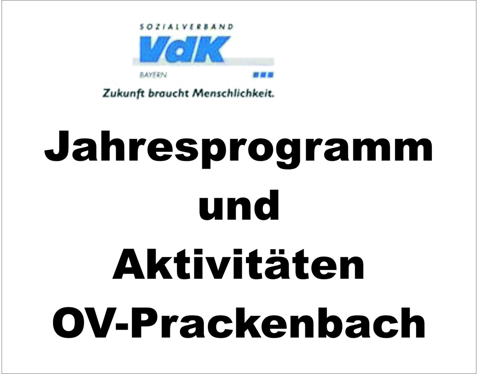 Jahresprogramm 2025 des OV Prackenbach