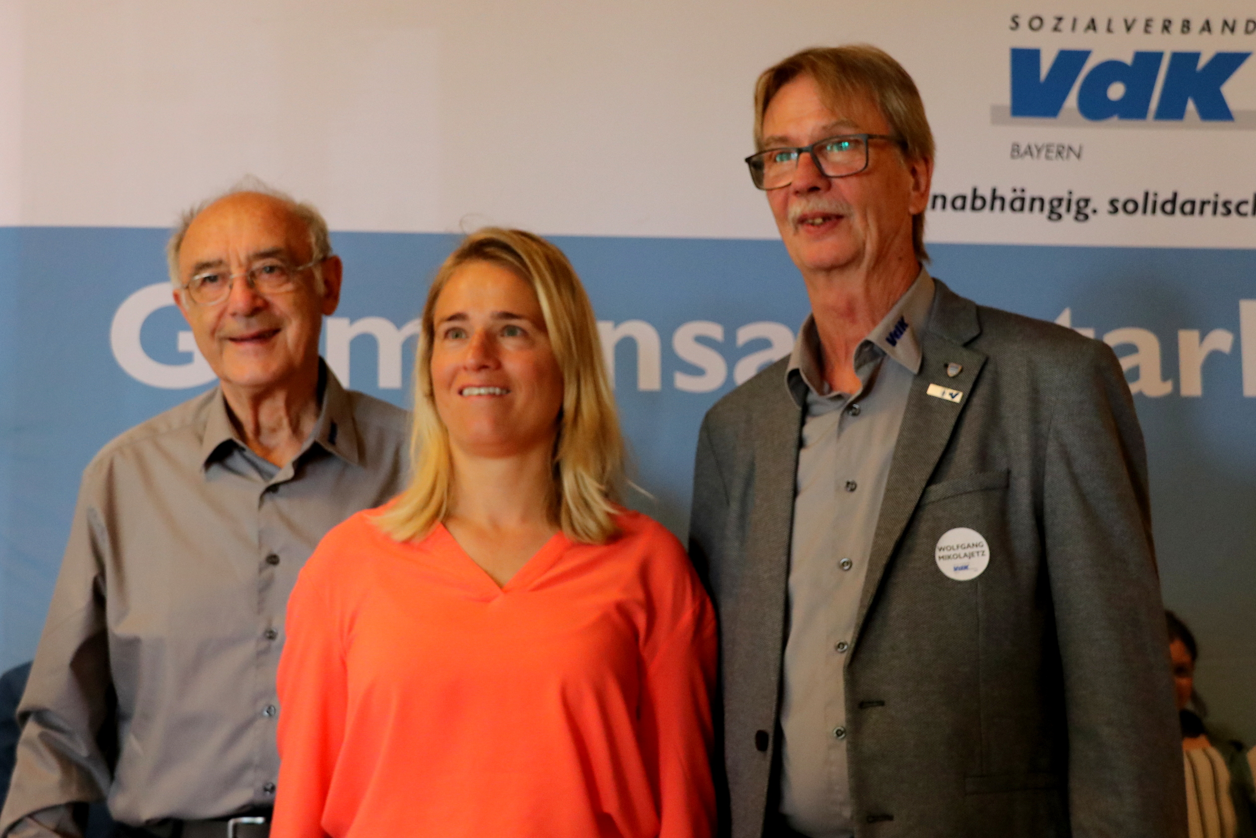 v.l. Herbert Schwarz, Verena Bentele, Wolfgang Mikolajetz - diskutierten bei der VdK-Kreisdelegiertenkonferenz in Mettenheim