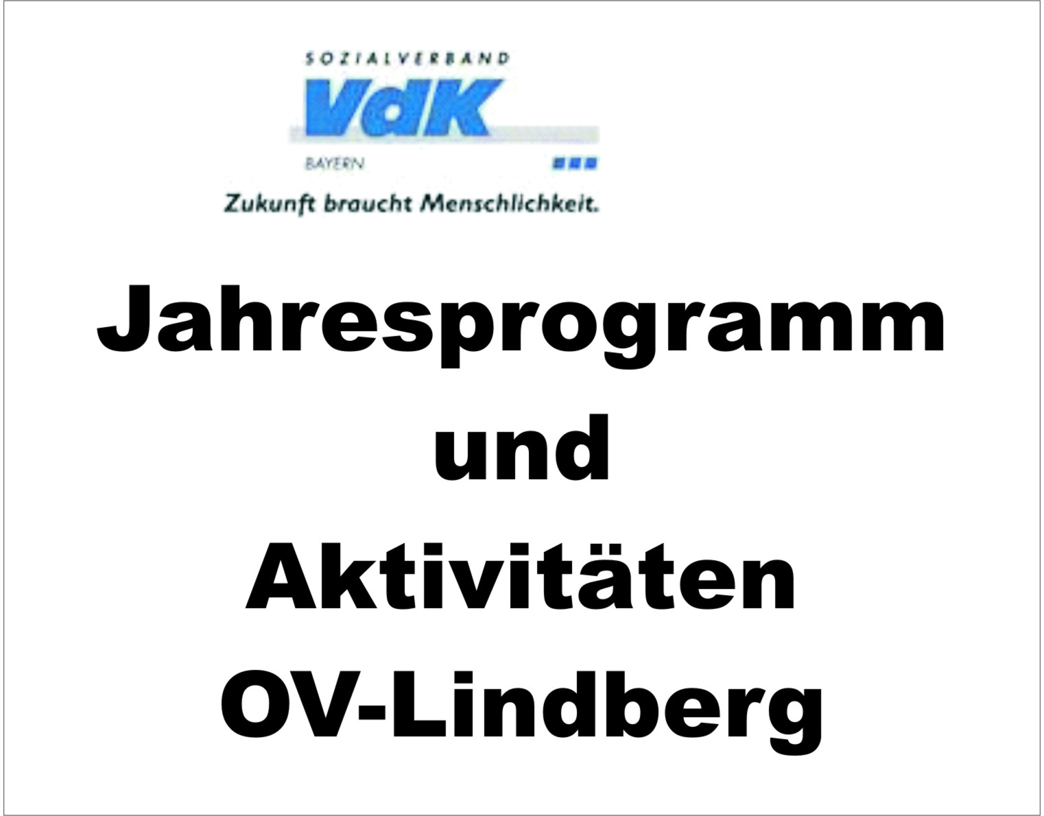 Jahresprogramm 2025 des OV Lindberg