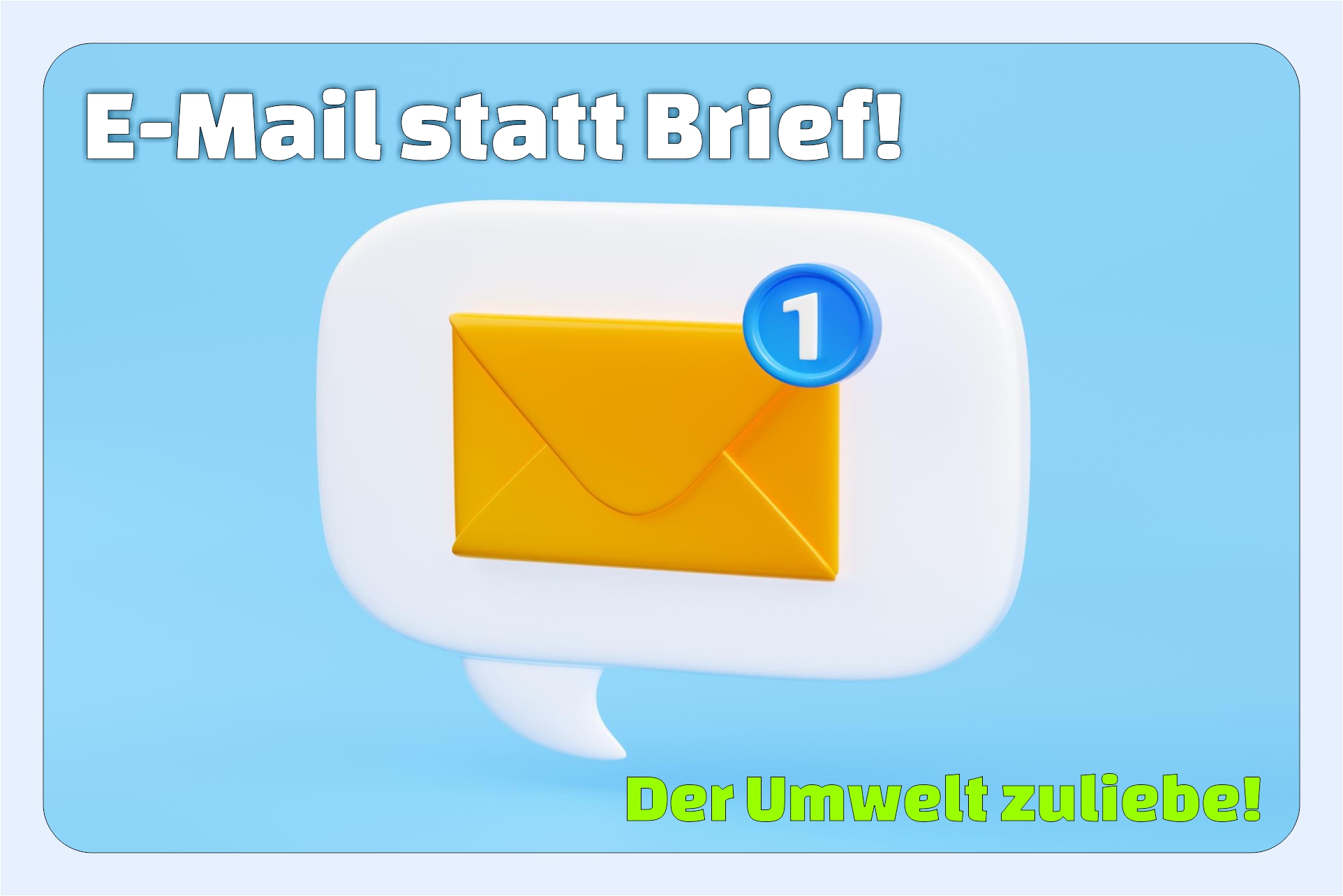 Das Bild zeigt einen Brief mit einer Zahl und soll einen E-Mail Eingang darstellen.