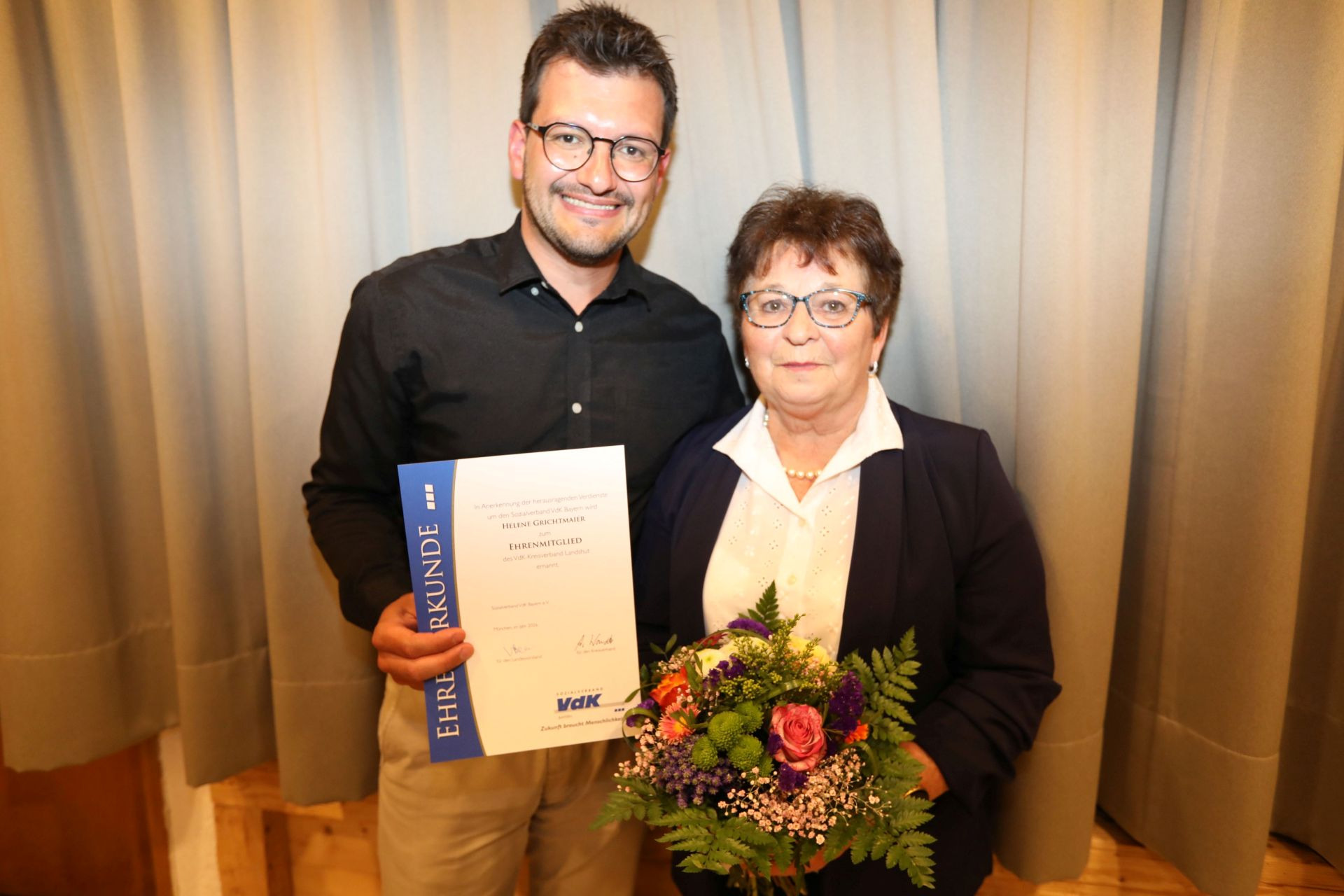 Kreisgesch&auml;ftsf&uuml;hrer Max G&uuml;rtler und Helene Grichtmaier