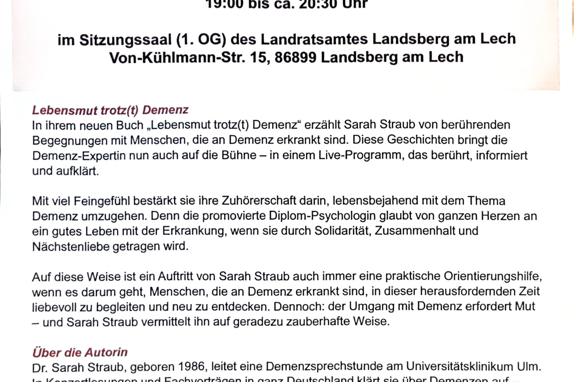 Plakat Konzert-Lesung