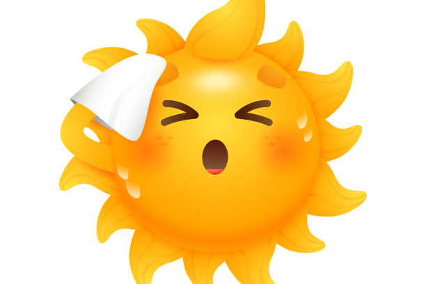 ein schwitzende Sonne