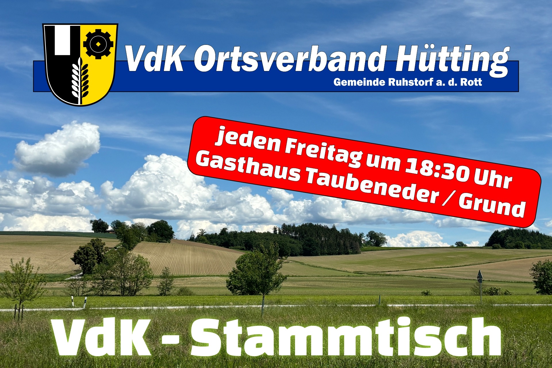 Stammtisch Zu sehen ist ein Bild von der Gemeinde Ruhstorf / Ortsteil Grund